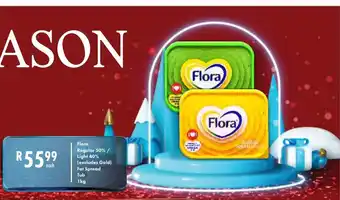 President Hyper Flora Regular 50%, Light 40% Fat Spread Tub 1kg offer