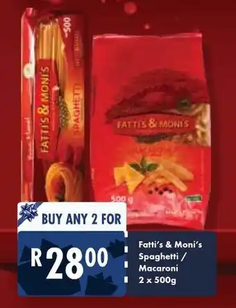 President Hyper Fatti's & Moni's Spaghetti/Macaroni 2x500g offer