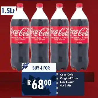 President Hyper Coca-Cola Original Taste Less Sugar 4x 1.5Lt offer