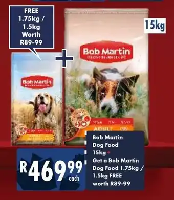 President Hyper Bob Martin Dog Food 15kg + Get a Bob Martin Dog Food 1.75kg/1.5kg FREE offer