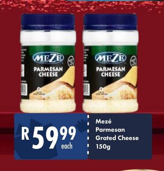 Mezé Parmesan Grated Cheese 150g offer at President Hyper