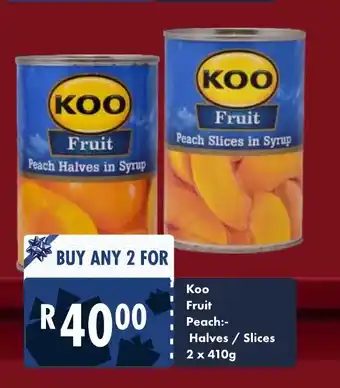President Hyper Коо Fruit Peach Halves/Slices 2x410g offer
