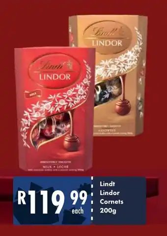 President Hyper Lindt Lindor Cornets 200g offer