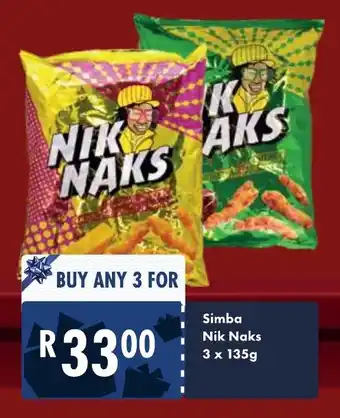 President Hyper Simba Nik Naks 3x135g offer
