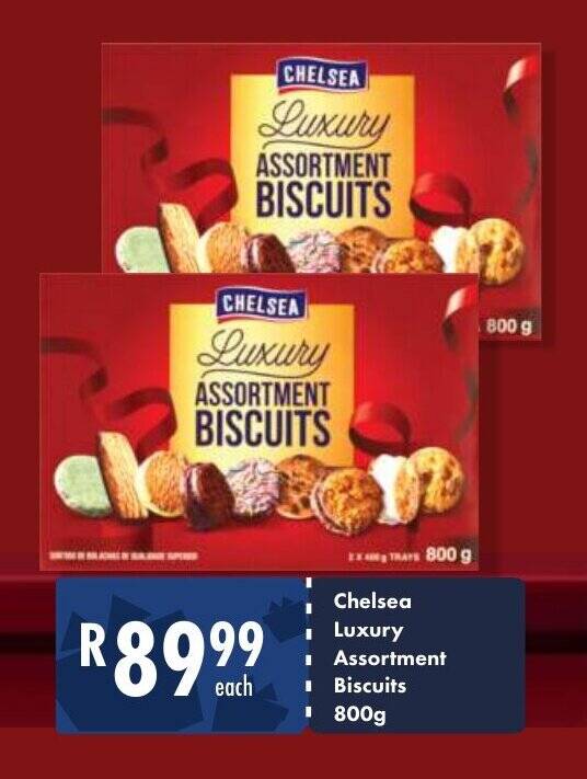Chelsea Luxury Assortment Biscuits 800g offer at President Hyper