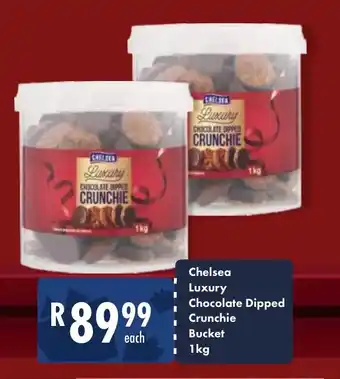 President Hyper Chelsea Luxury Chocolate Dipped Crunchie Bucket 1kg offer