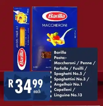 President Hyper Barilla Pasta Maccheroni, Penne, Farfalle, Fusilli,Spaghetti No.5, Spaghettini No.3, Angelhair No.1 Capelleni, Linguine No.13 offer