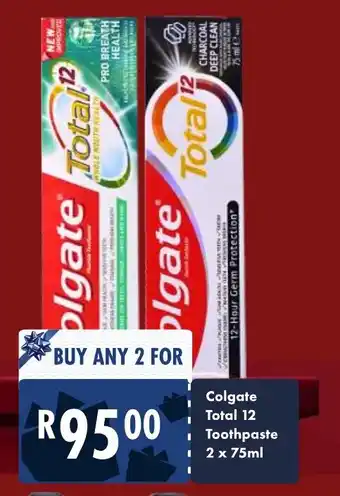 President Hyper Colgate Total 12 Toothpaste 2 x 75ml offer