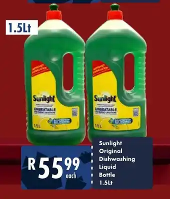 President Hyper Sunlight Original Dishwashing Liquid Bottle 1.5Lt offer