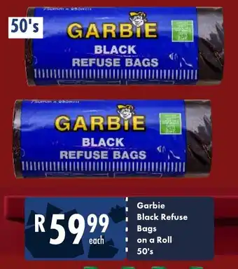 President Hyper Garbie Black Refuse Bags on a Roll 50's offer