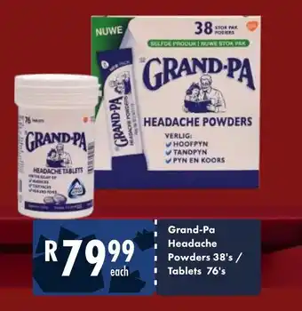 President Hyper Grand-Pa Headache Powders 38's, Tablets 76's offer