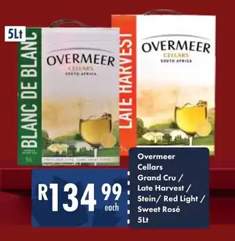 President Hyper Overmeer Cellars Grand Cru/Late Harvest/ Stein/ Red Light/Sweet Rosé 5Lt offer