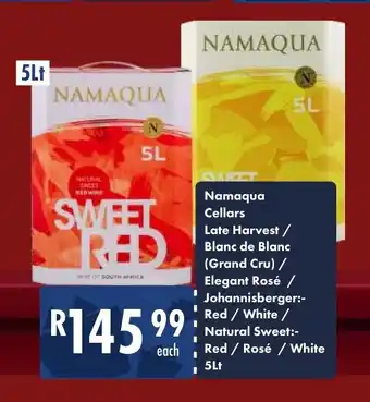 President Hyper Namaqua Cellars offer