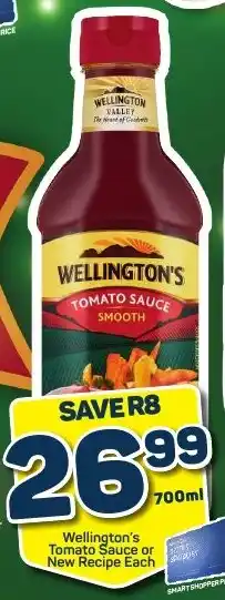 Pick n Pay Wellington's Tomato Sauce or New Recipe Each offer