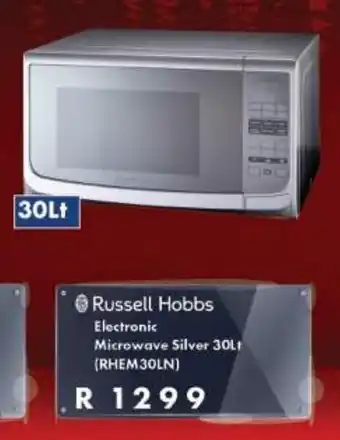 President Hyper Russell Hobbs Electronic Microwave Silver 30Lt offer