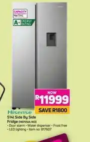 Game Hisense 514L Side By Side Fridge H670SIA-WD offer