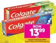 Game Colgate Toothpaste (Regular, Herbal, Herbal Whitening Or Gel)-100ml Each offer