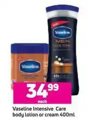 Game Vaseline Intensive Care Body Lotion Or Cream-400ml Each offer