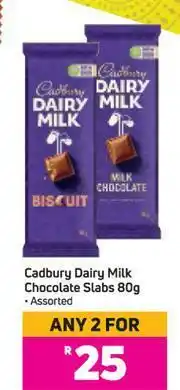 Game Cadbury Dairy Milk Chocolate Slabs Assorted-For Any 2 x 80g offer