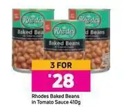 Game 0Rhodes Baked Beans In Tomato Sauce-For 3 x 410g offer
