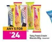 Game Tasty Treats Cream Biscuits Assorted-For Any 5 x 80g offer