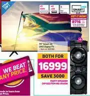 Game Hisense 70" (177cm) Smart 4K UHD Digital TV Plus Party Speaker HP130-For Both offer