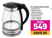 Game Russell Hobbs 2L Cordless Glass Kettle offer