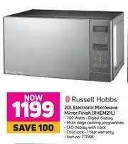 Game Russell Hobbs 20L Electronic Microwave (Mirror Finish) RHEM21L offer