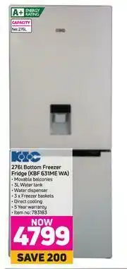 Game KIC 276L Bottom Freezer Fridge KBF 631ME WA offer
