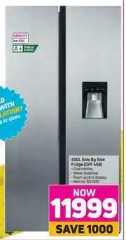 Game Defy 490L Side By Side Fridge DFF 458) offer