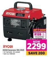 Game Ryobi 650W Generator (RG-950) offer