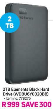 Game WD 2TB Elements Black Hard Drive (WDBU6Y0020BB) offer