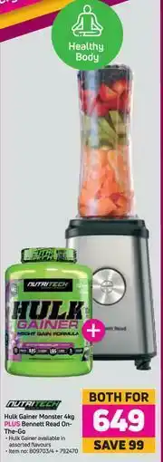 Game Nutritech Hulk Gainer Monster 4Kg Plus Bennett Read On The Go-Both For offer