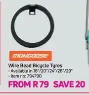 Game Mongoose Wire Bead Bicycle Tyres offer