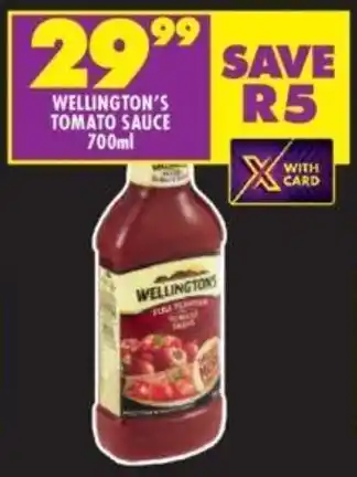 Shoprite WELLINGTON'S TOMATO SAUCE 700ml offer