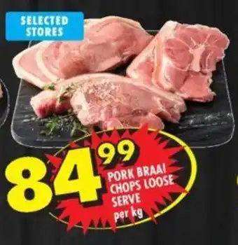Shoprite PORK BRAAI CHOPS LOOSE SERVE per kg offer