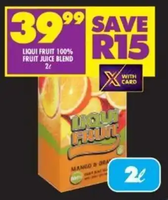 Shoprite LIQUI FRUIT 100% FRUIT JUICE BLEND 2L offer