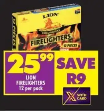 Shoprite LION FIRELIGHTERS 12 per pack offer