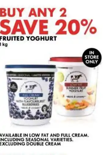 Woolworths FRUITED YOGHURT 1 kg offer