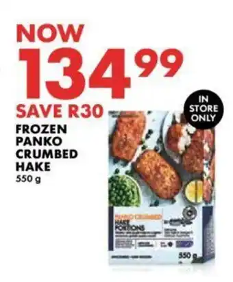Woolworths FROZEN PANKO CRUMBED HAKE 550g offer
