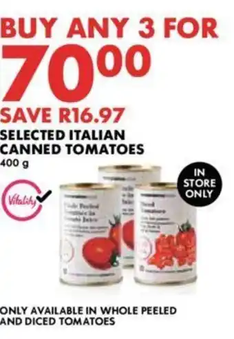 Woolworths SELECTED ITALIAN CANNED TOMATOES 400g offer