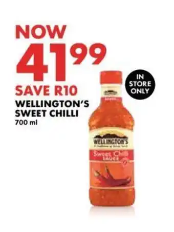 Woolworths WELLINGTON'S SWEET CHILLI 700ml offer