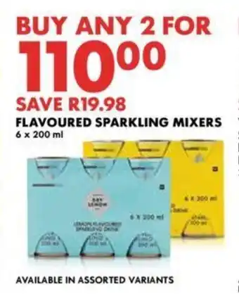 Woolworths FLAVOURED SPARKLING MIXERS 6 x 200 ml offer