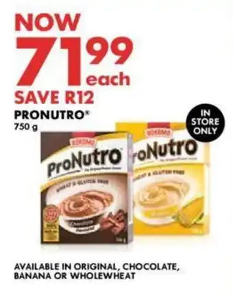 Woolworths PRONUTRO 750g offer