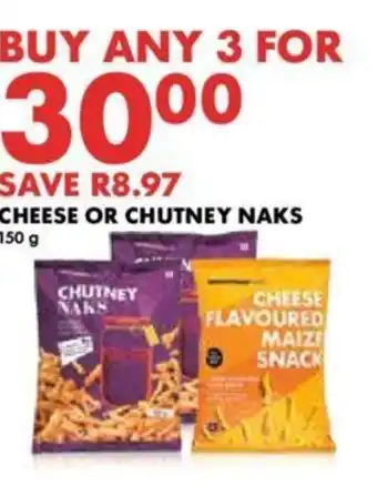 Woolworths CHEESE OR CHUTNEY NAKS 150g offer