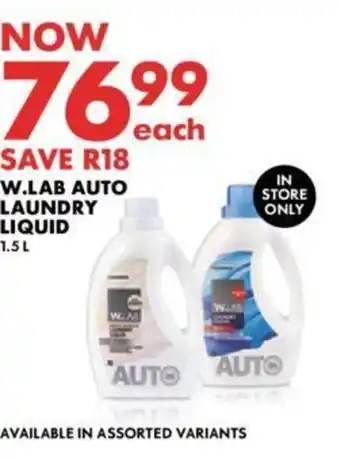 Woolworths W.LAB AUTO LAUNDRY LIQUID 1.5L offer