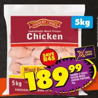 Shoprite FARMER'S CHOICE FROZEN MIXED CHICKEN PORTIONS 5kg offer