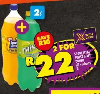 Shoprite SPARLETTA/ TWIST SOFT DRINK all variants 2L offer