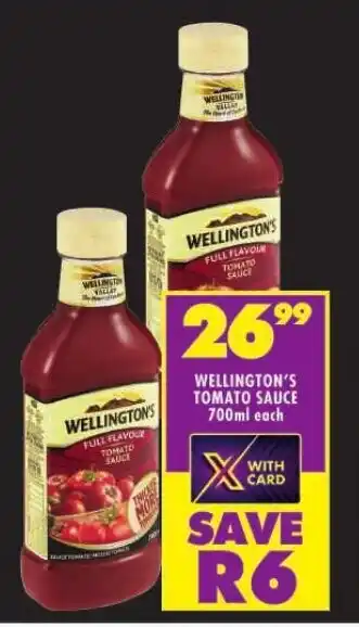 Shoprite WELLINGTON'S TOMATO SAUCE 700ml each offer
