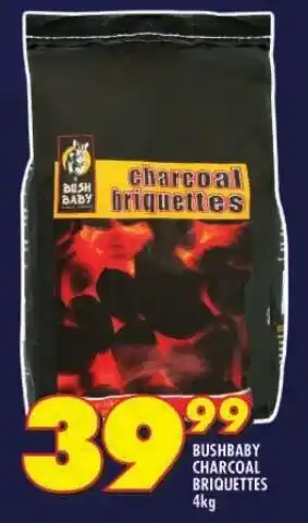 Shoprite BUSHBABY CHARCOAL BRIQUETTES 4kg offer